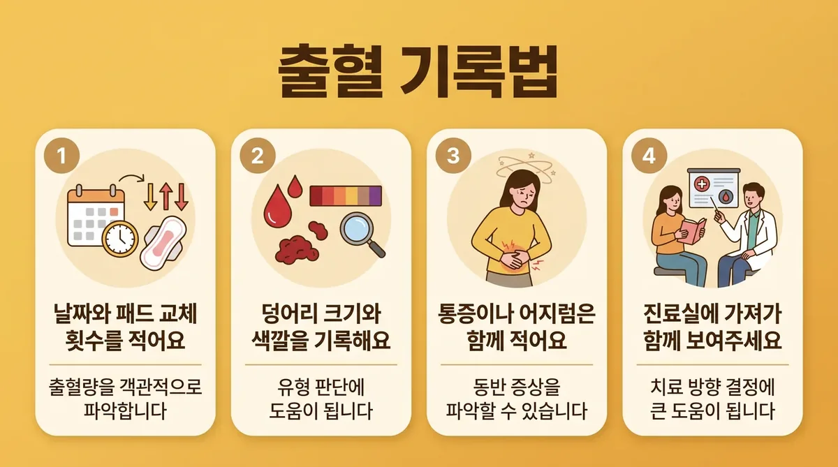 인천 송도 더율한의원 - 부정출혈 출혈 기록
