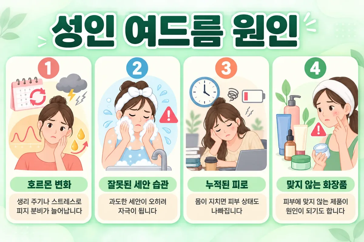 인천 송도 더율한의원 - 성인 여드름 원인