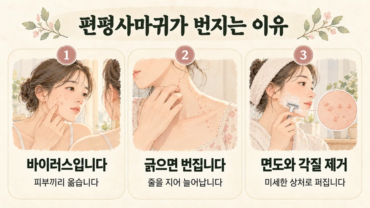 배곧한의원 편평사마귀 원인 - 바이러스입니다·긁으면 번집니다·면도와 각질 제거