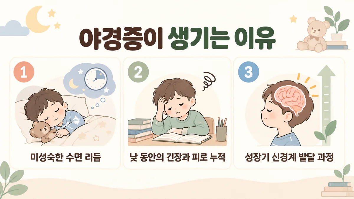 배곧한의원 아이 야경증 원인 - 많이 지친 날·잠이 모자란 날·들뜬 하루