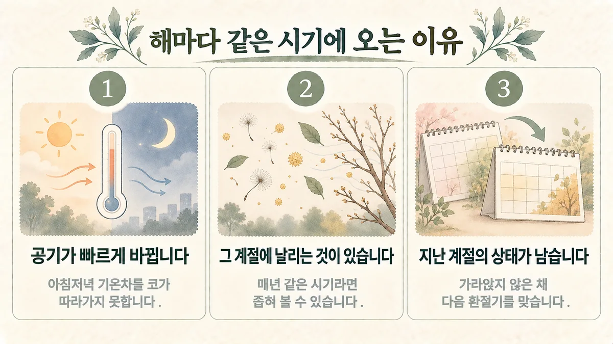 배곧한의원 비염 원인 - 빠르게 바뀌는 공기·그 계절에 날리는 것·지난 계절의 상태