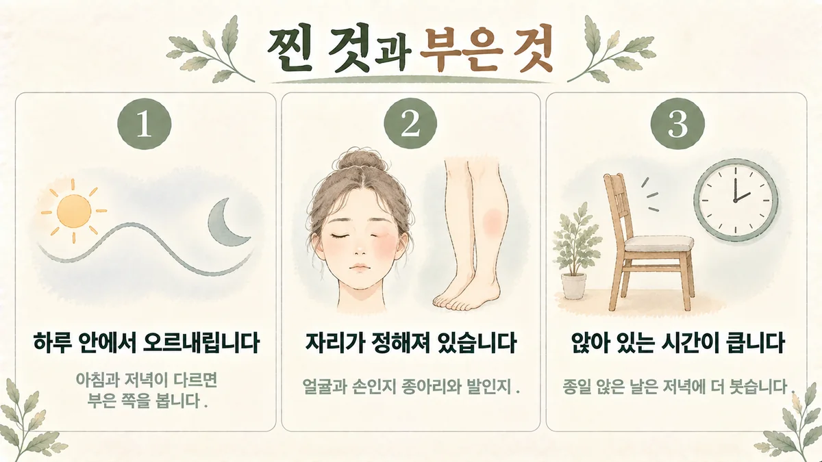 부천다이어트한의원 부종 원인 - 하루 안에서 오르내림·정해진 자리·앉아 있는 시간