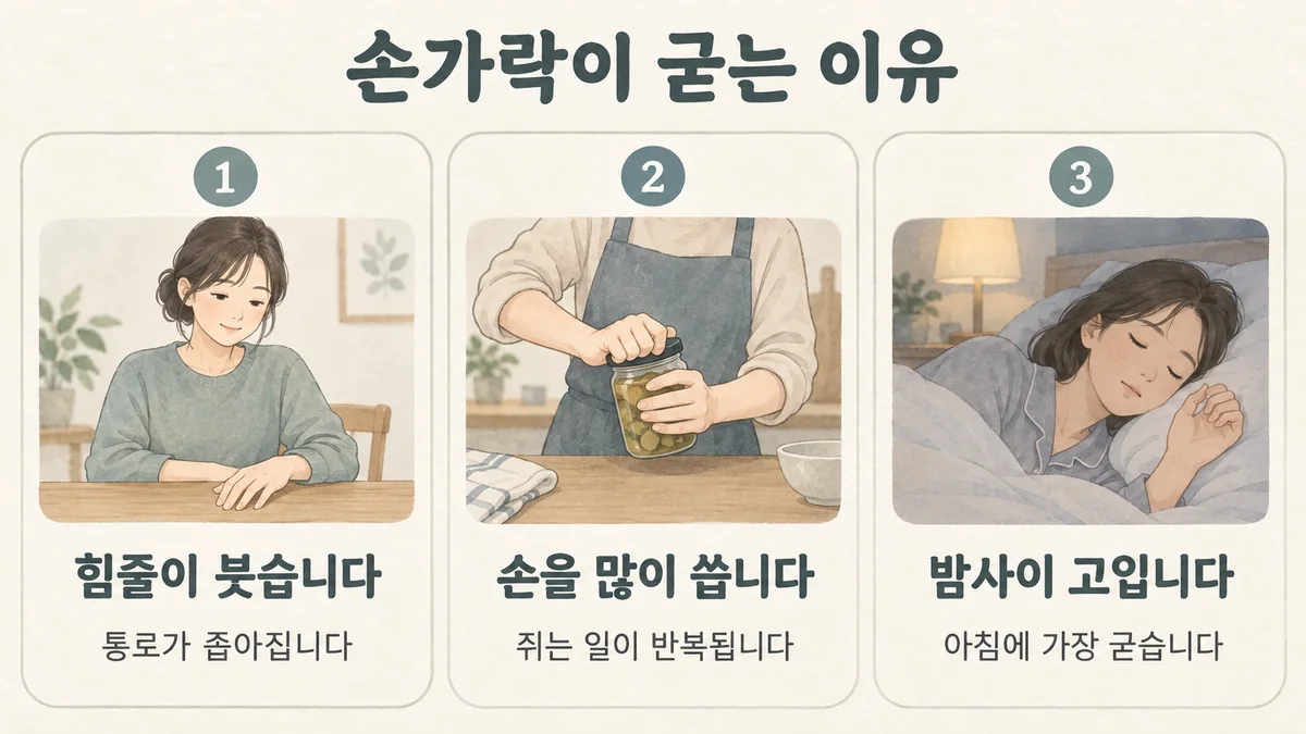 부천한의원 손가락 통증 원인 - 힘줄이 붓습니다·손을 많이 씁니다·밤사이 고입니다