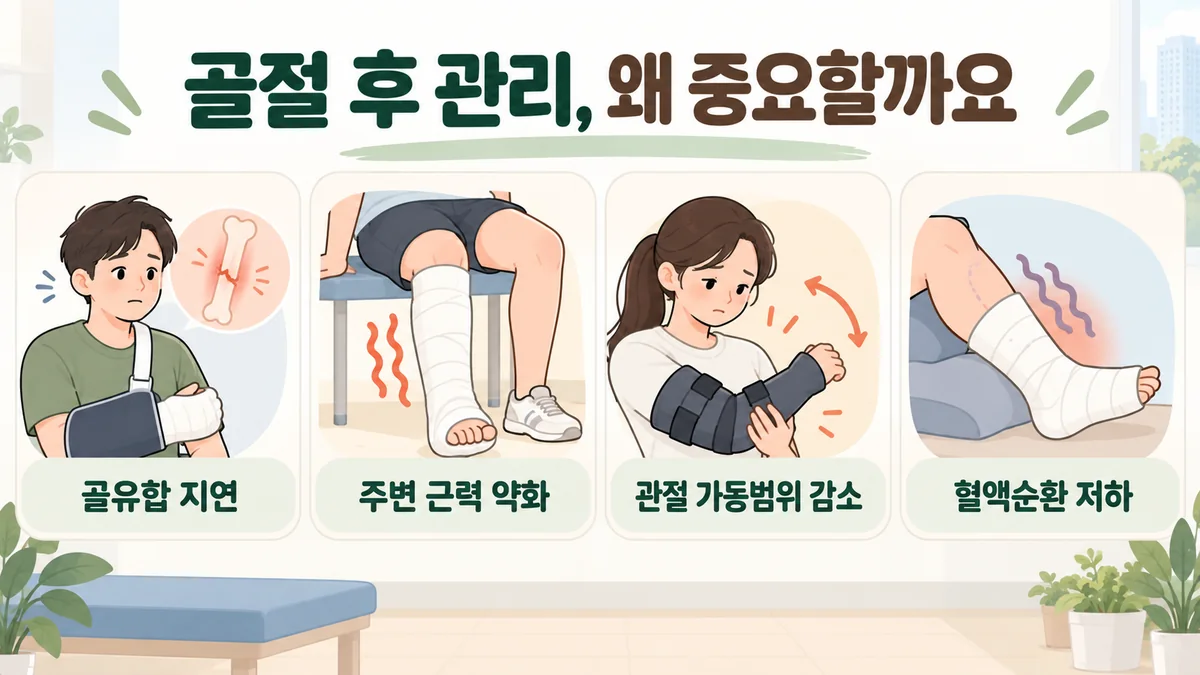 부천한의원 골절 후 회복 원인 - 관절이 굳었습니다·근육이 줄었습니다·순환이 느립니다