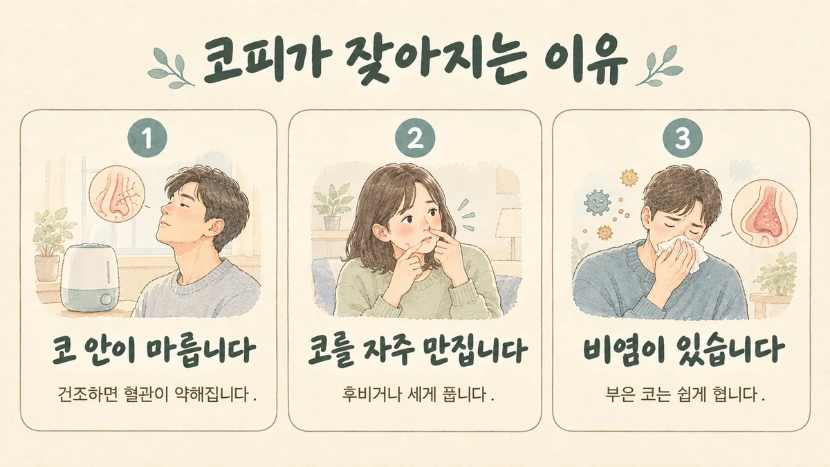 부천한의원 코피 원인 - 코 안이 마릅니다·코를 자주 만집니다·비염이 있습니다