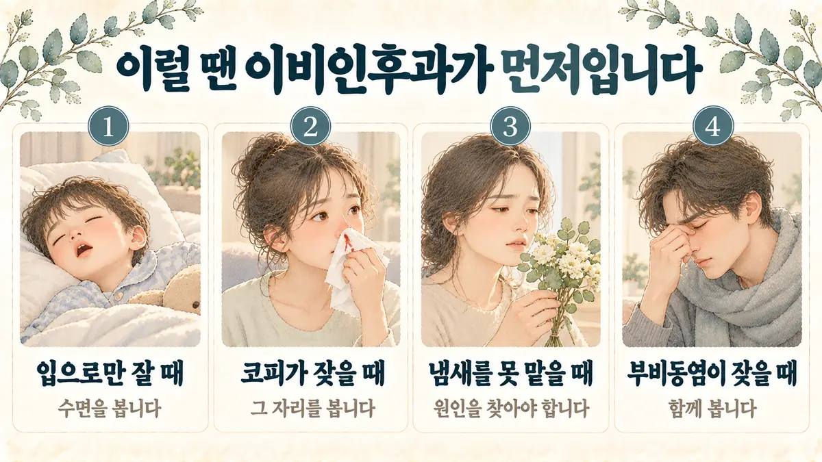 부천한의원 비중격 만곡 자가진단 - 입으로만 잘 때·코피가 잦을 때·냄새를 못 맡을 때·부비동염이 잦을 때