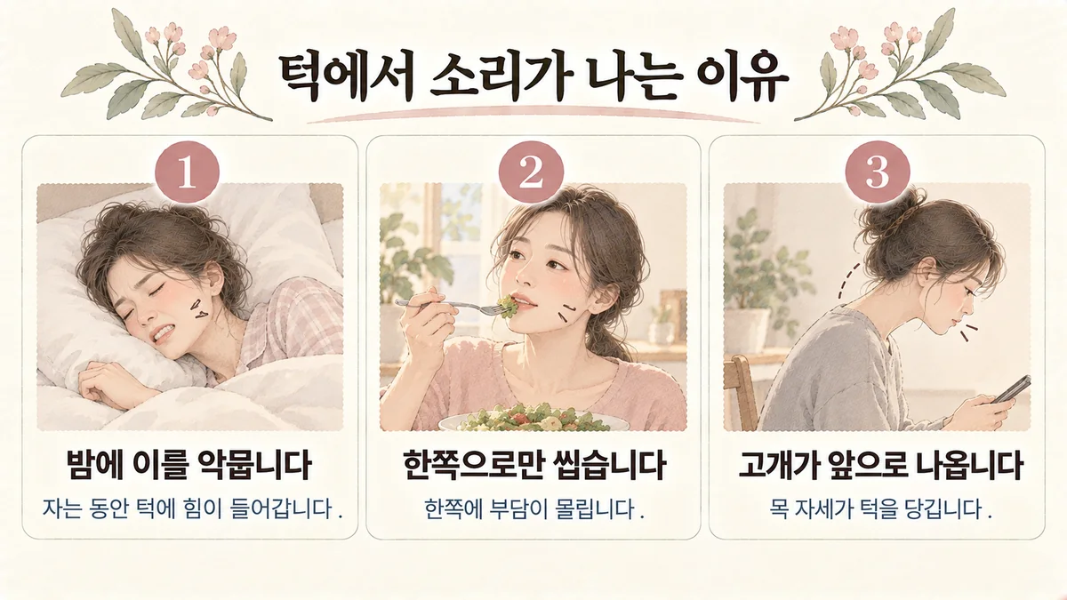 부천한의원 턱관절 원인 - 밤에 이를 악뭅니다·한쪽으로만 씹습니다·고개가 앞으로 나옵니다