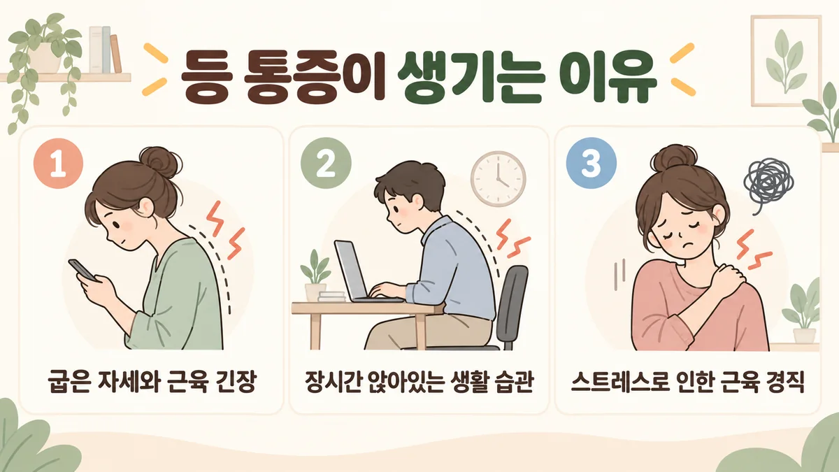 부천한의원 등 통증 원인 - 어깨가 말립니다·팔을 오래 씁니다·숨이 얕습니다
