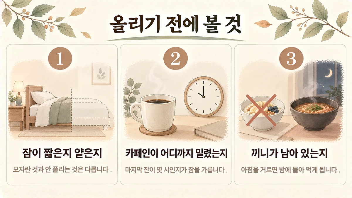 부평한의원 공진단 보는 기준 - 짧은 잠과 얕은 잠·밀린 카페인·남은 끼니