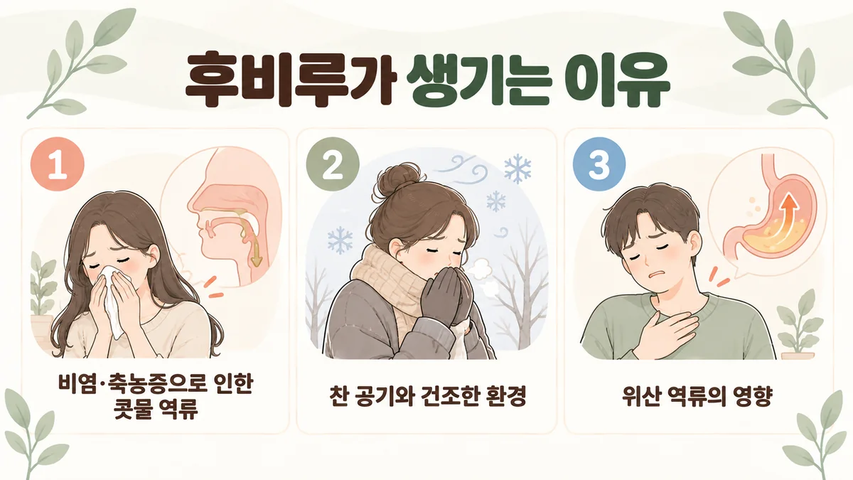 부평한의원 후비루 원인 - 코가 예민합니다·안쪽에 고입니다·목이 말라 있습니다