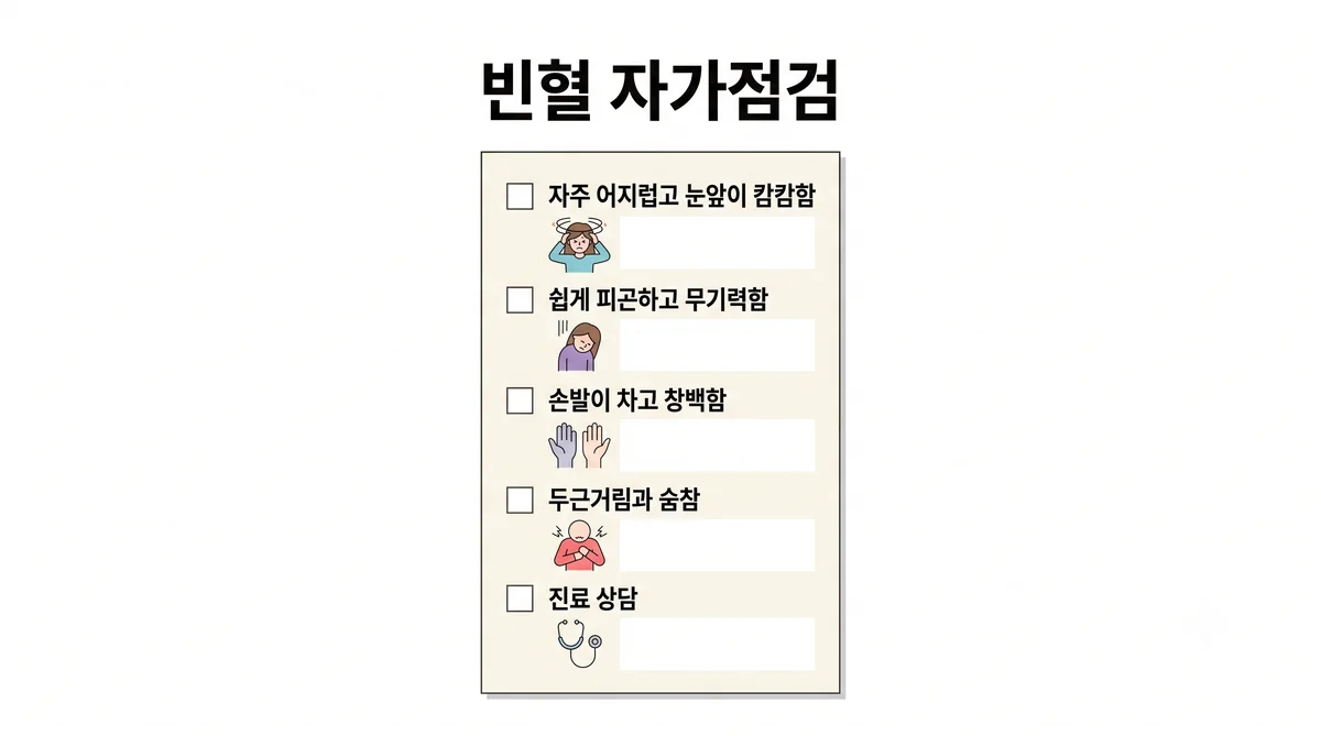 청라한의원 빈혈 자가진단 - 검은 변을 볼 때·생리 양이 많을 때·숨이 많이 찰 때·쓰러질 듯할 때