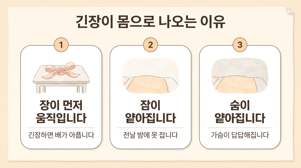 청라한의원 수험생 긴장 원인 - 장이 먼저 움직입니다·잠이 얕아집니다·숨이 얕아집니다