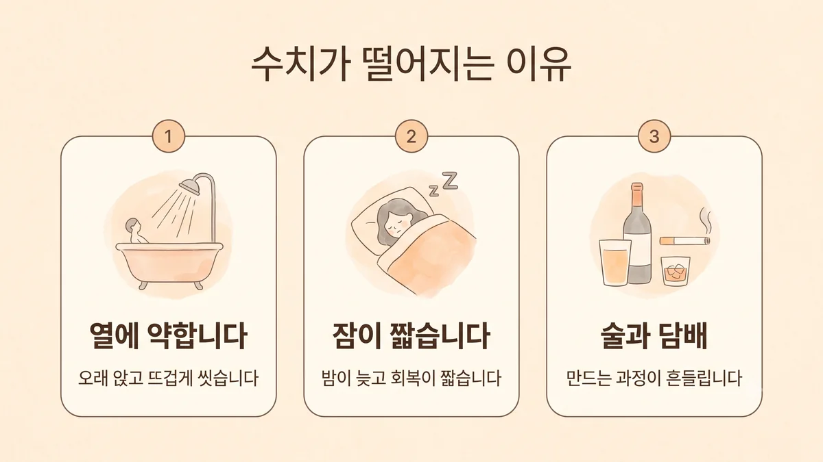 청라한의원 남성 불임 원인 - 열에 약합니다·잠이 짧습니다·술과 담배