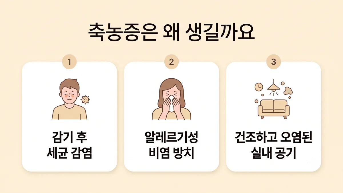 청라한의원 축농증 원인 - 입구가 부었습니다·감기가 잦습니다·콧물이 끈적합니다