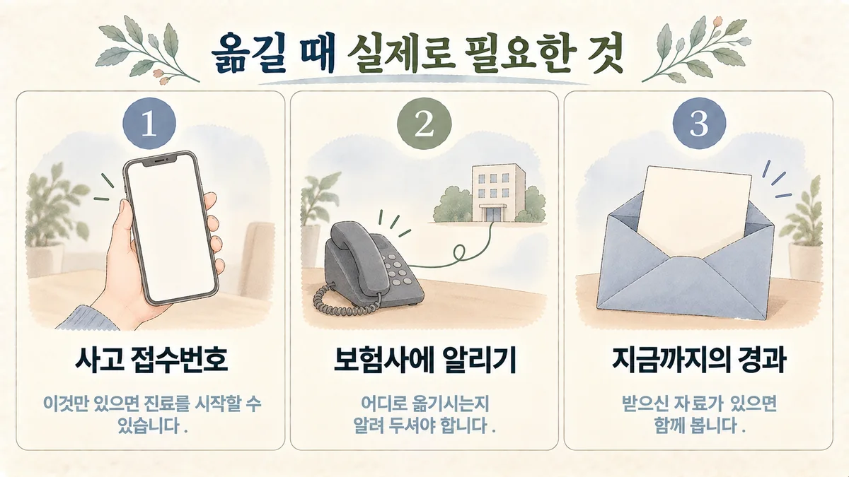 청라 교통사고한의원 원인 - 사고 접수번호·보험사에 알리기·지금까지의 경과