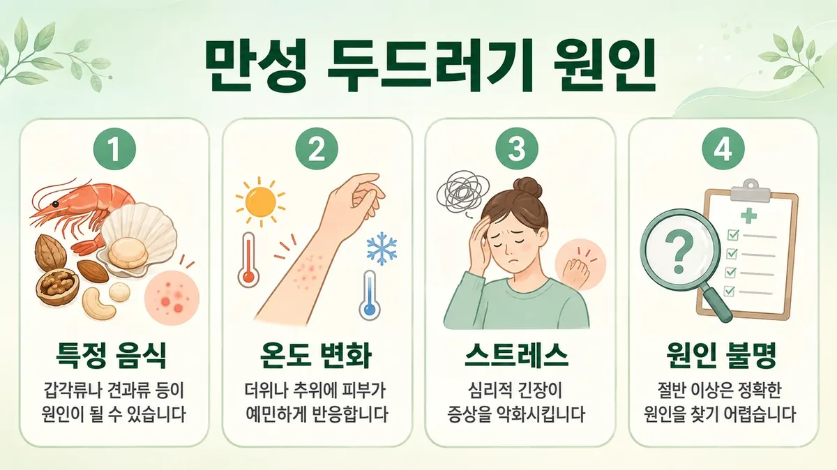 두드러기가 반복되는 과정 — 비만세포의 예민함과 유발 요인