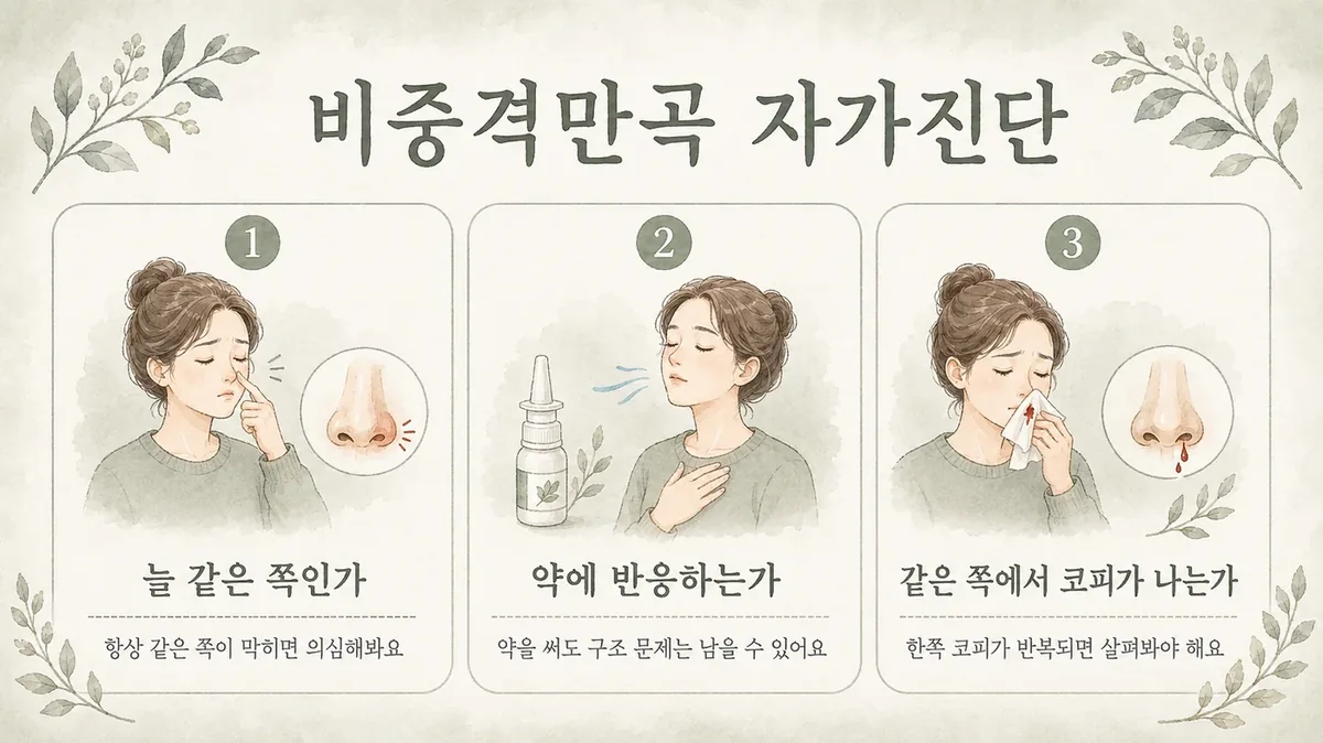 인천 송도 더율한의원 - 비중격만곡 동반 비염 자가진단