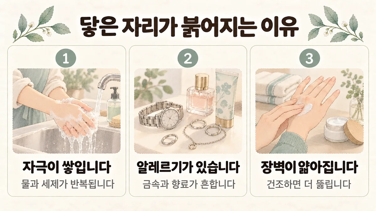 동춘동한의원 접촉피부염 원인 - 자극이 쌓입니다·알레르기가 있습니다·장벽이 얇아집니다