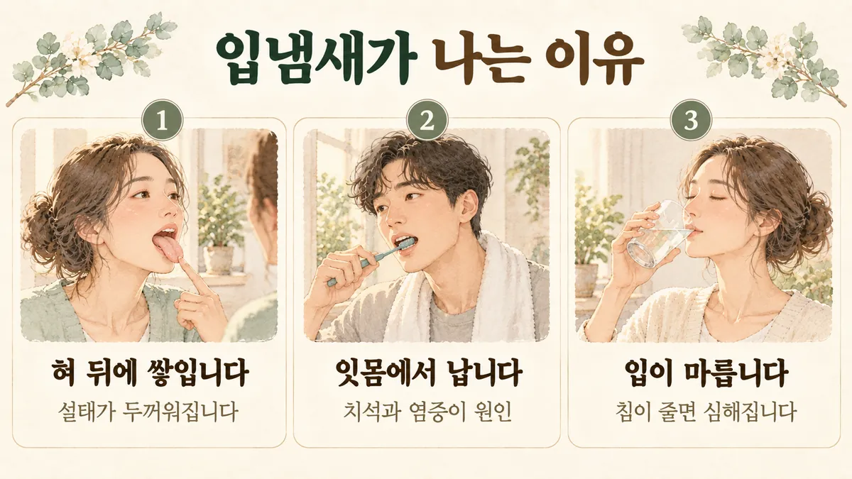 동춘동한의원 입냄새 원인 - 혀 뒤에 쌓입니다·잇몸에서 납니다·입이 마릅니다
