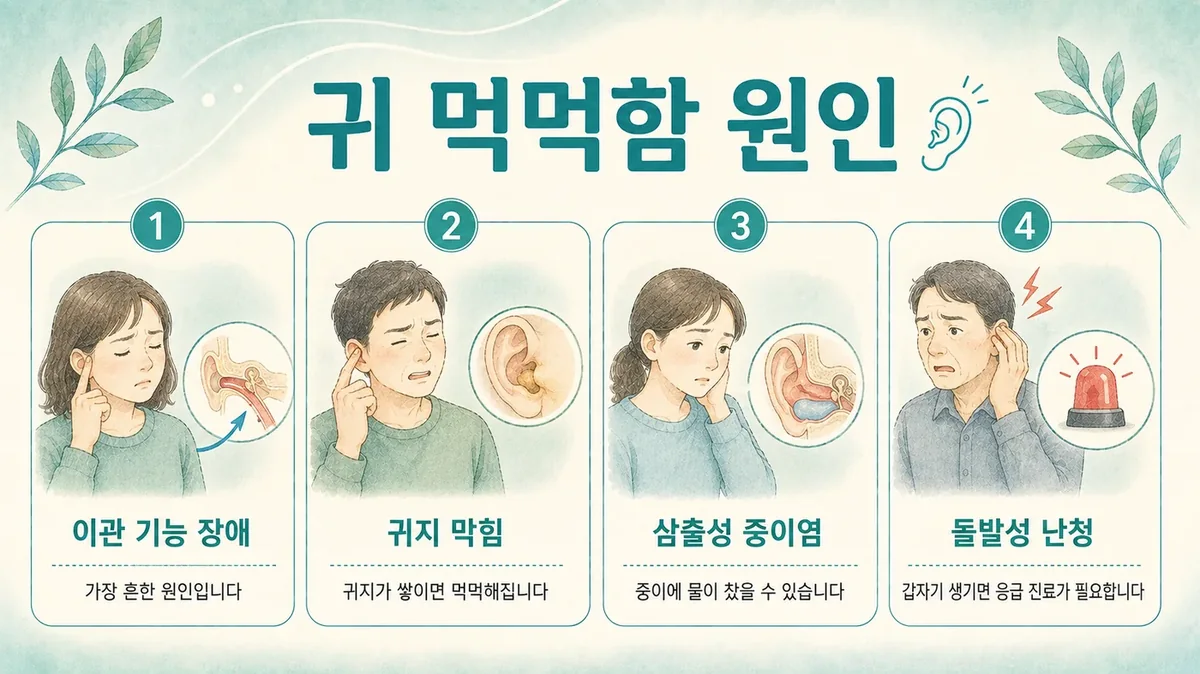 인천 송도 더율한의원 - 귀 먹먹함 원인
