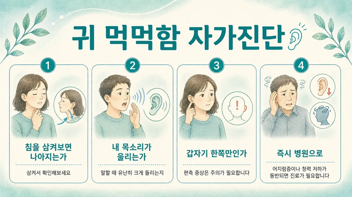 인천 송도 더율한의원 - 귀 먹먹함 자가진단