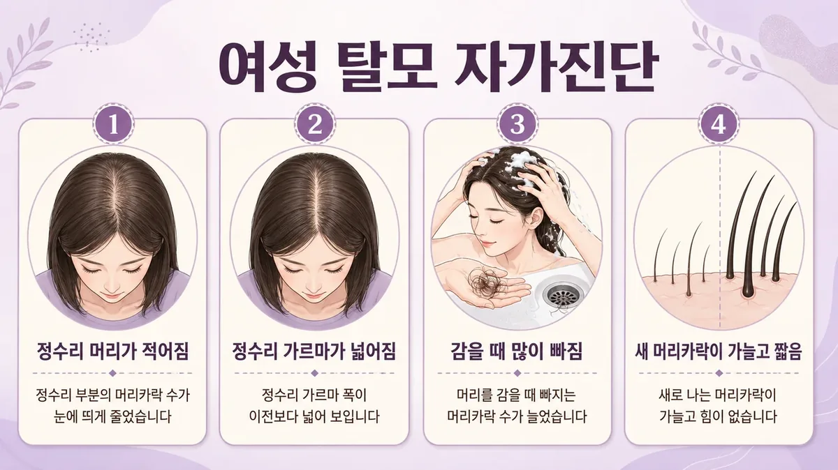 인천 송도 더율한의원 - 여성 탈모 자가진단