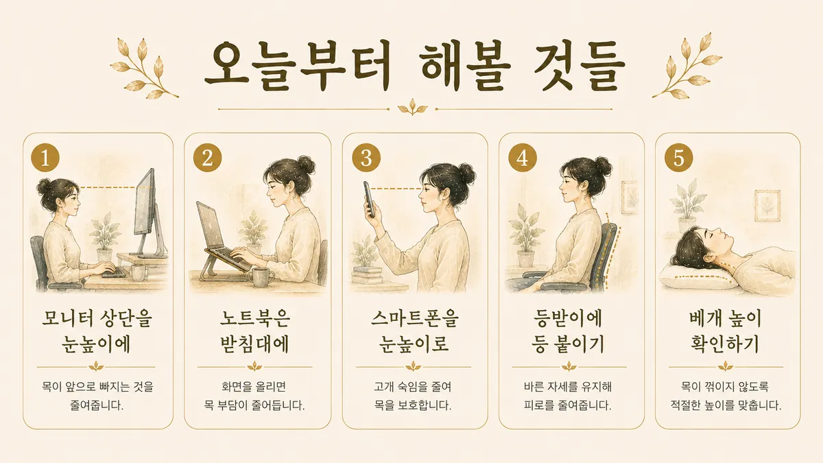 인천 송도 더율한의원 - 거북목 두통 생활관리