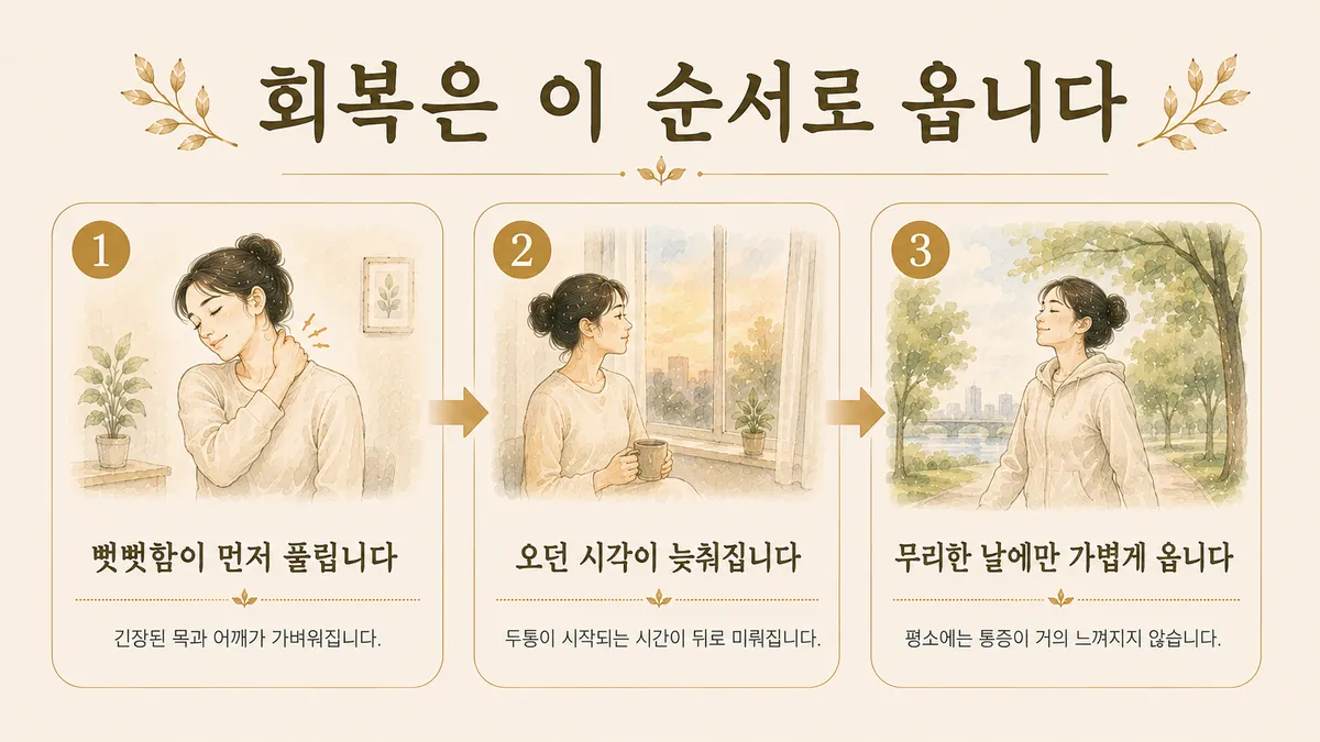 인천 송도 더율한의원 - 거북목 두통 회복기간