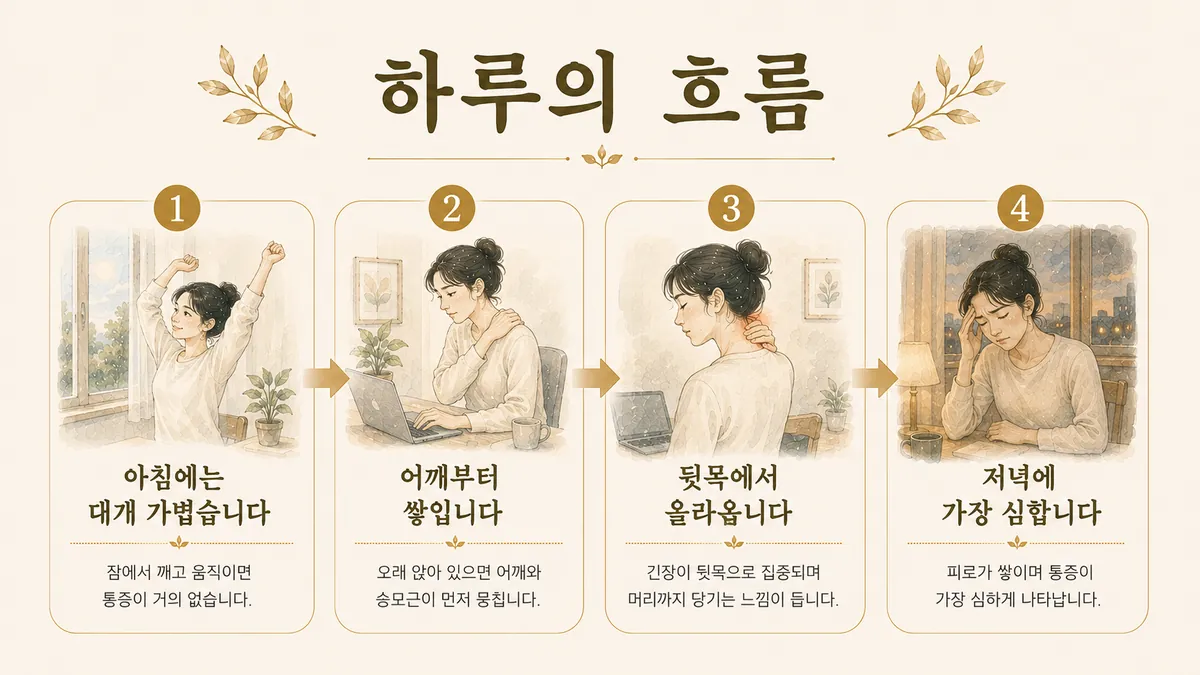 인천 송도 더율한의원 - 거북목 두통 증상