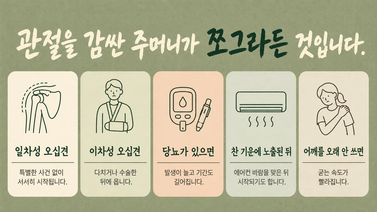 인천 송도 더율한의원 - 오십견 원인