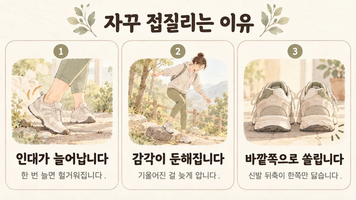 강화한의원 발목 통증 원인 - 인대가 늘어납니다·감각이 둔해집니다·바깥쪽으로 쏠립니다