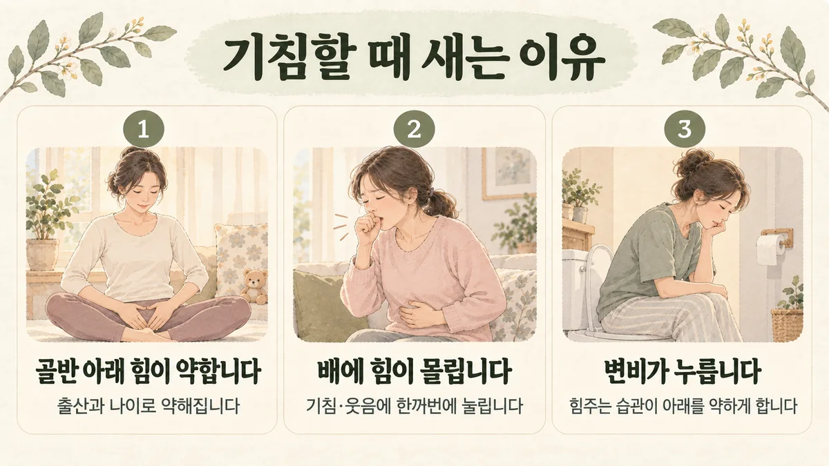 강화한의원 요실금 원인 - 골반 아래 힘이 약합니다·배에 힘이 몰립니다·변비가 누릅니다