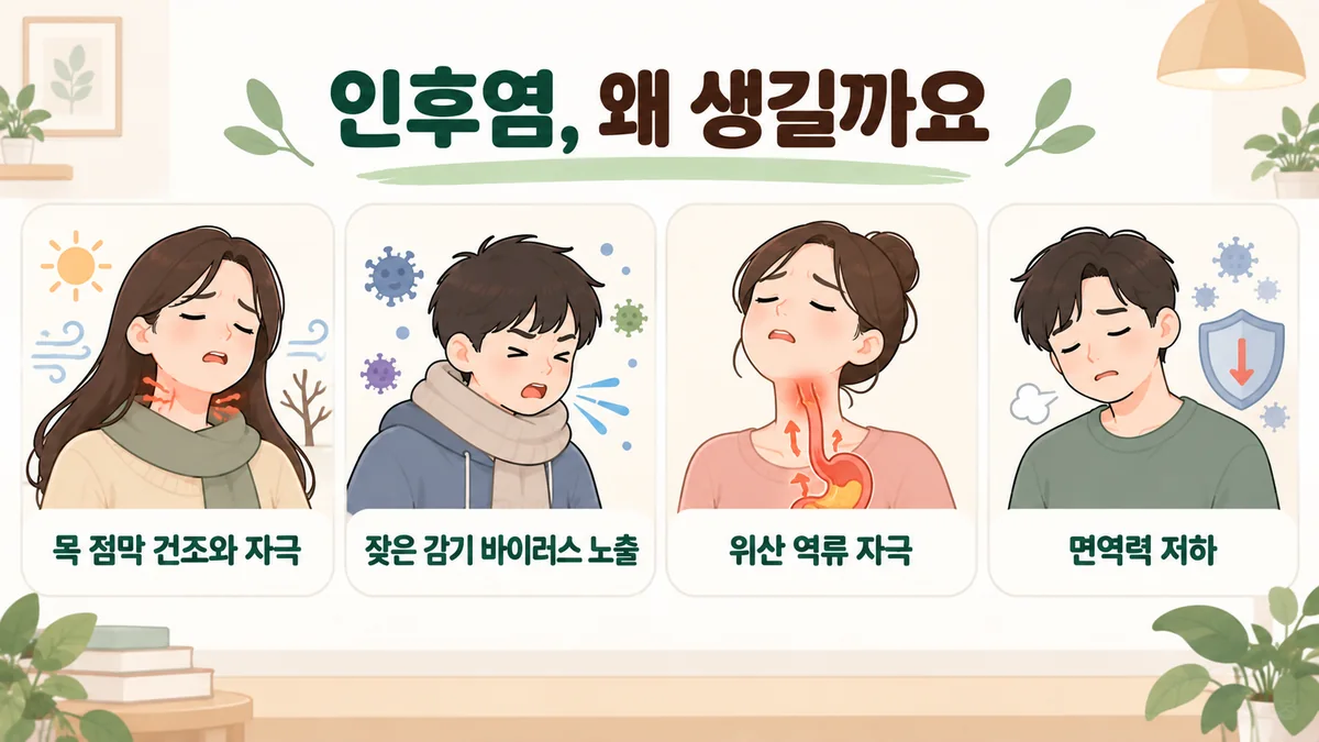 강화한의원 만성 인두염 원인 - 입으로 숨 쉽니다·속에서 올라옵니다·목을 많이 씁니다