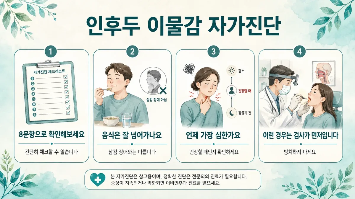 인천 송도 더율한의원 - 인후두 이물감 자가진단