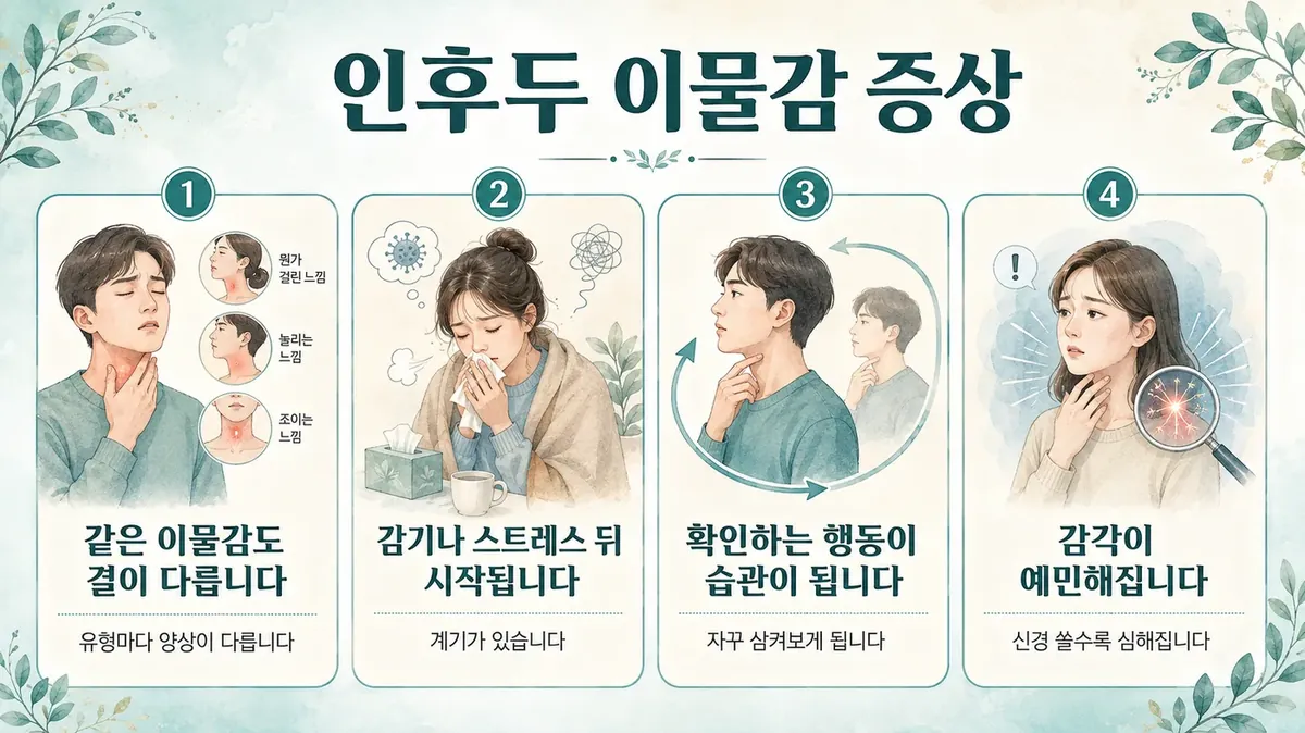 인천 송도 더율한의원 - 인후두 이물감 증상