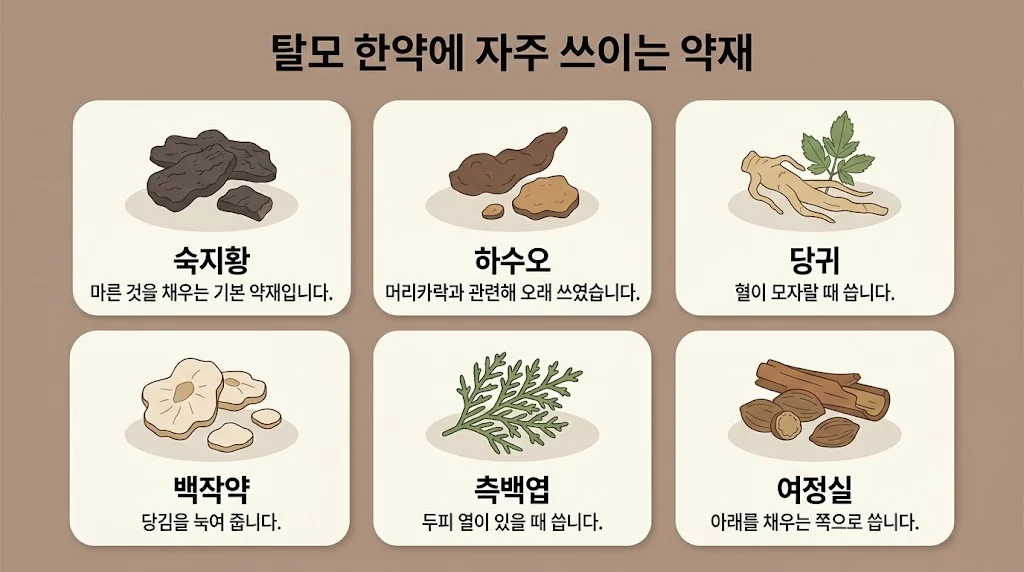 인천 송도 더율한의원 - 탈모 한약 약재