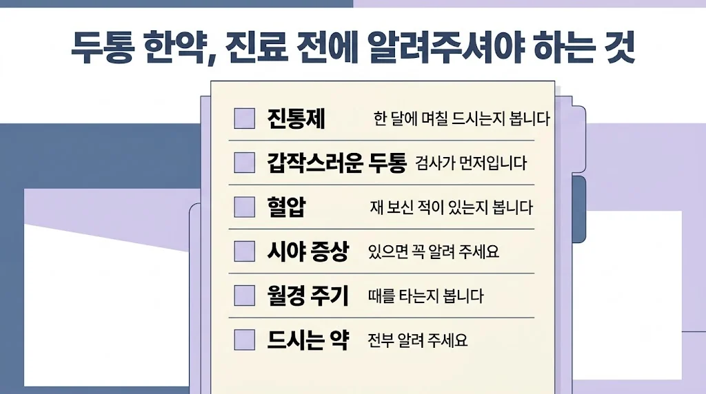 인천 송도 더율한의원 - 두통 한약 주의사항