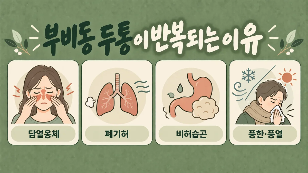 인천 송도 더율한의원 - 부비동 두통 원인