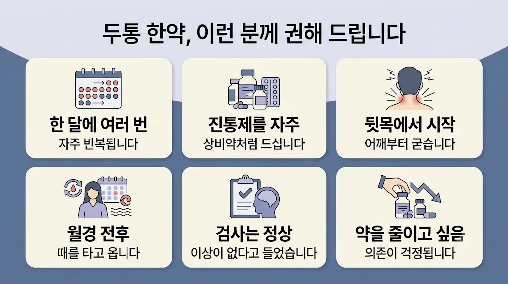 인천 송도 더율한의원 - 두통 한약 대상