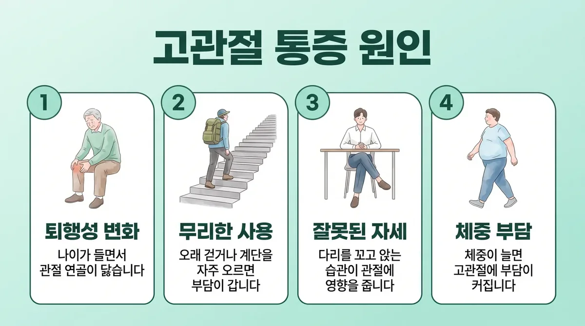 인천 송도 더율한의원 - 고관절 통증 원인