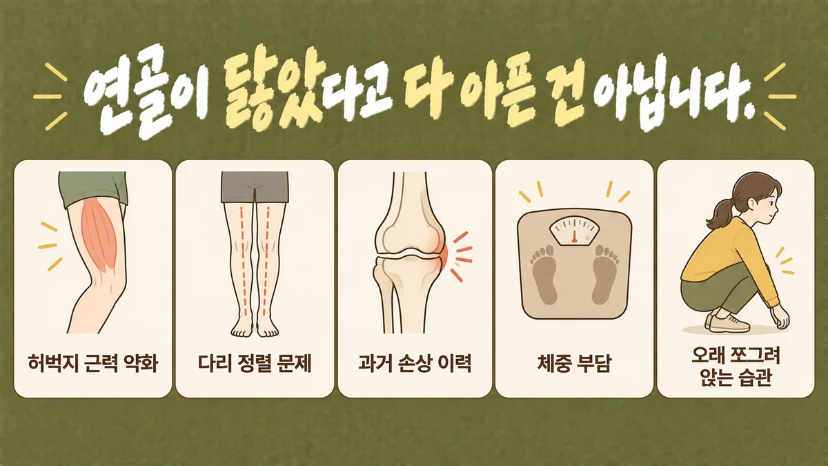 인천 송도 더율한의원 - 무릎 통증 원인
