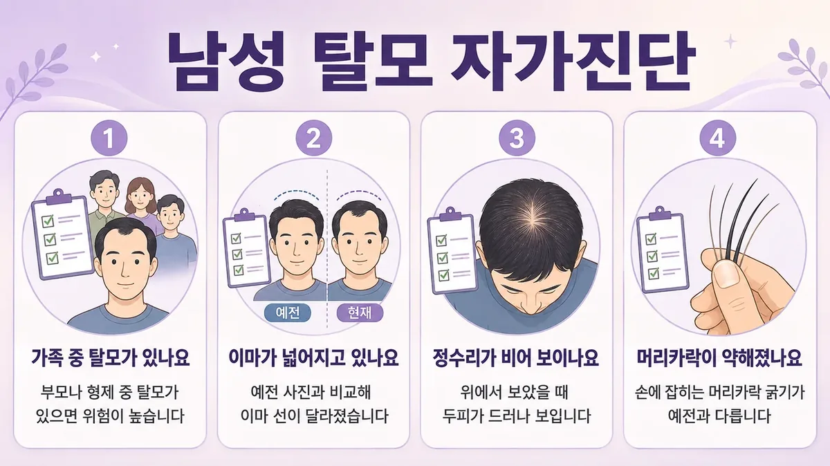 인천 송도 더율한의원 - 남성 탈모 자가진단