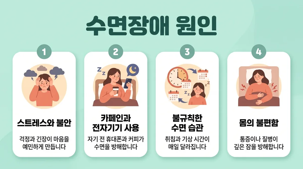수면이 무너지는 과정 — 음주·카페인·긴장·화면·리듬