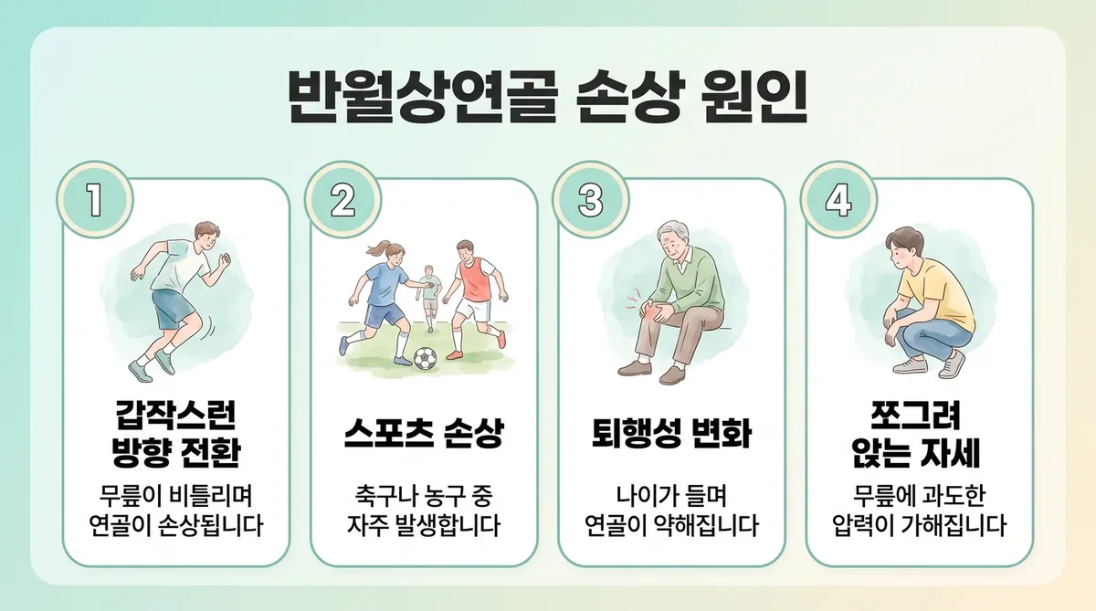 인천 송도 더율한의원 - 반월상연골 손상 원인