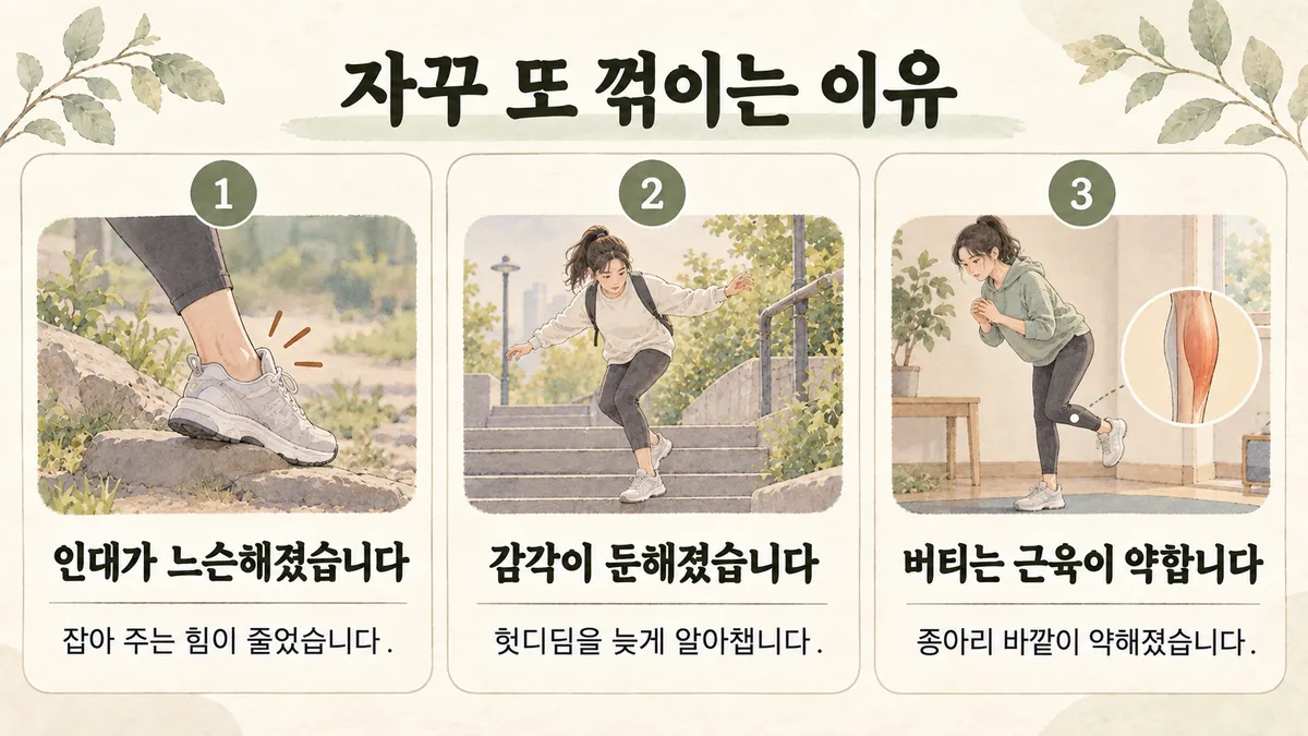 미추홀구한의원 발목 염좌 원인 - 인대가 느슨해졌습니다·감각이 둔해졌습니다·버티는 근육이 약합니다