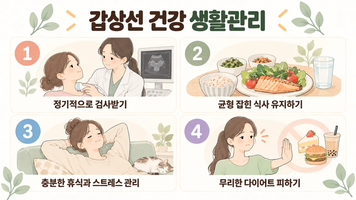 미추홀구한의원 갑상선 저하 생활관리 - 약은 같은 시각에·아랫배 따뜻하게·가볍게 걷기·붓는 때 적어 두기