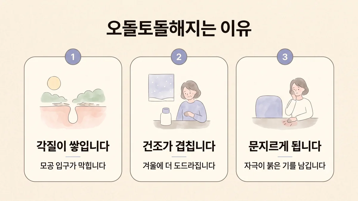 구월동한의원 모공각화증 원인 - 각질이 쌓입니다·건조가 겹칩니다·문지르게 됩니다