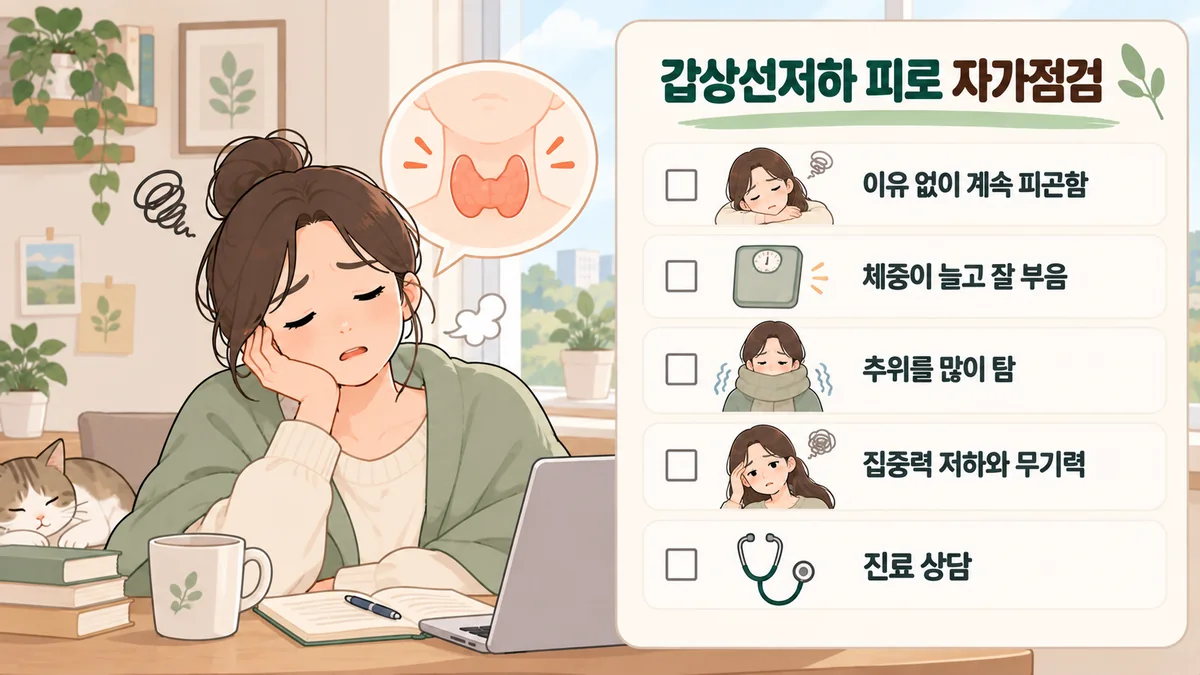 구월동한의원 갑상선 정상 피로 자가진단 - 빈혈 수치·혈당·수면 중 호흡·기분의 변화
