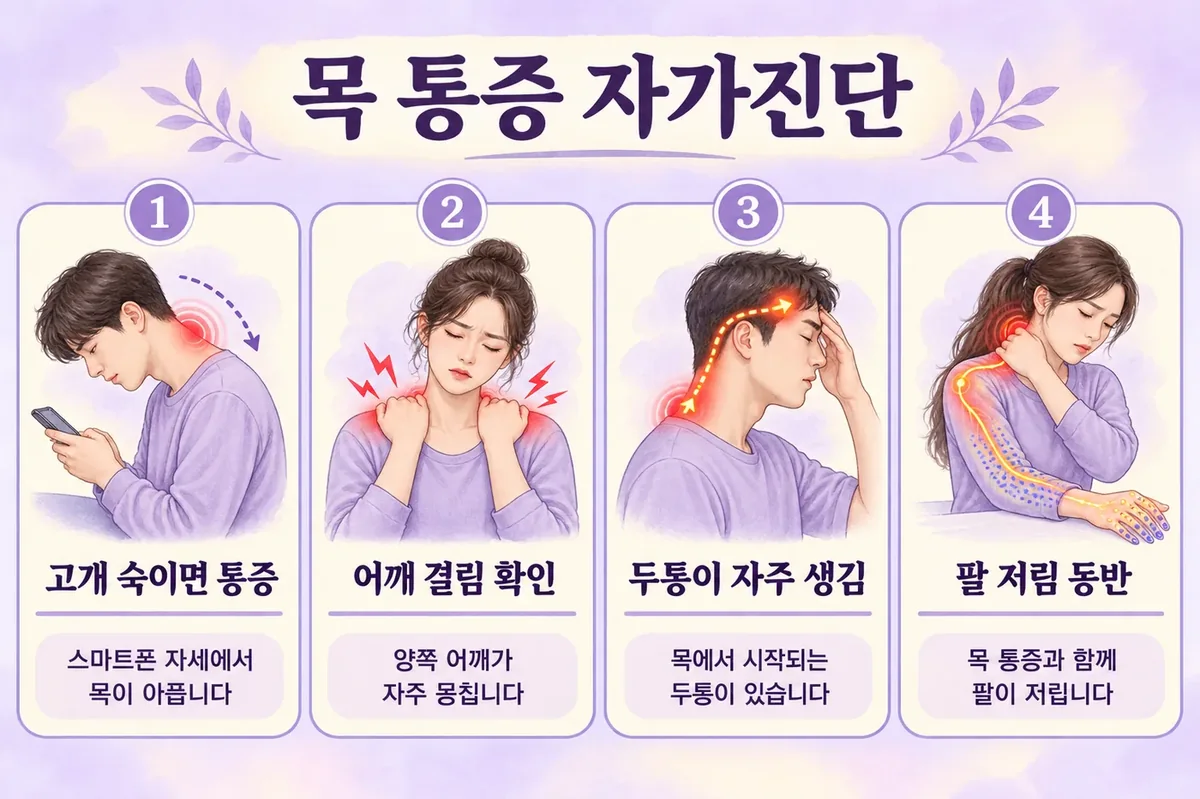 인천 송도 더율한의원 - 목 통증 자가진단