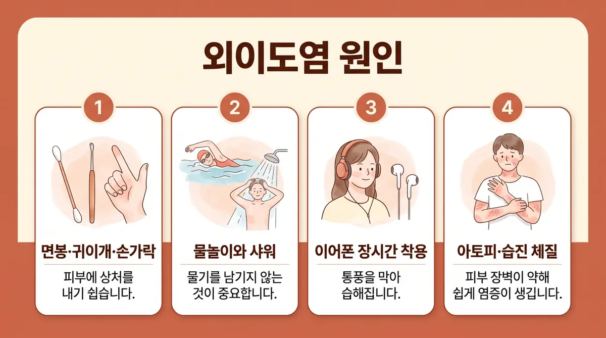 인천 송도 더율한의원 - 외이도염 원인